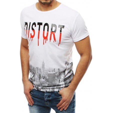 Biele pánske tričko s potlačou RX3883