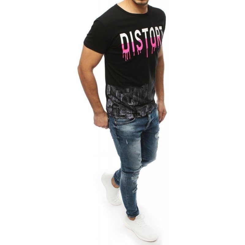 Čierne pánske tričko s potlačou RX3885