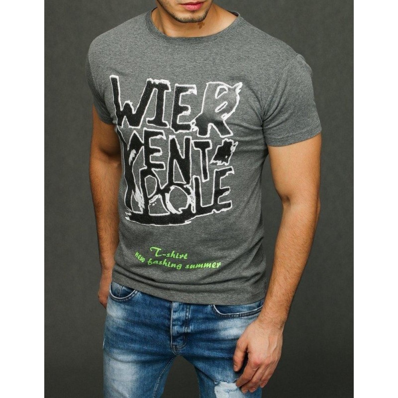 Pánske tričko s potlačou RX3886 - svetlosivé