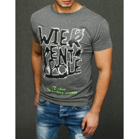 Pánske tričko s potlačou RX3886 - svetlosivé