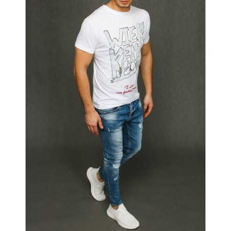 Pánske tričko s potlačou RX3887 - biele