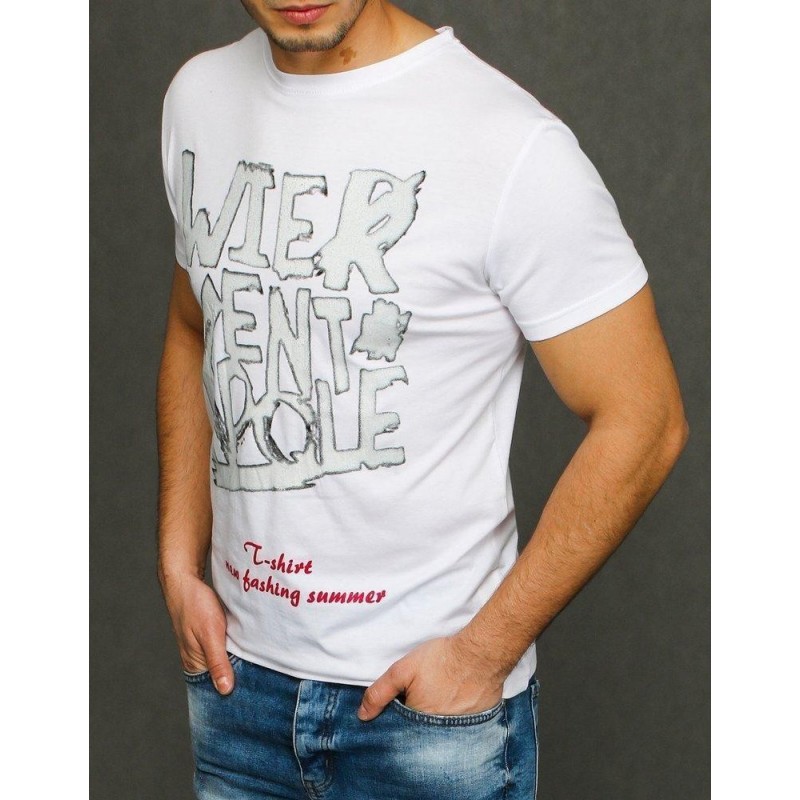 Pánske tričko s potlačou RX3887 - biele