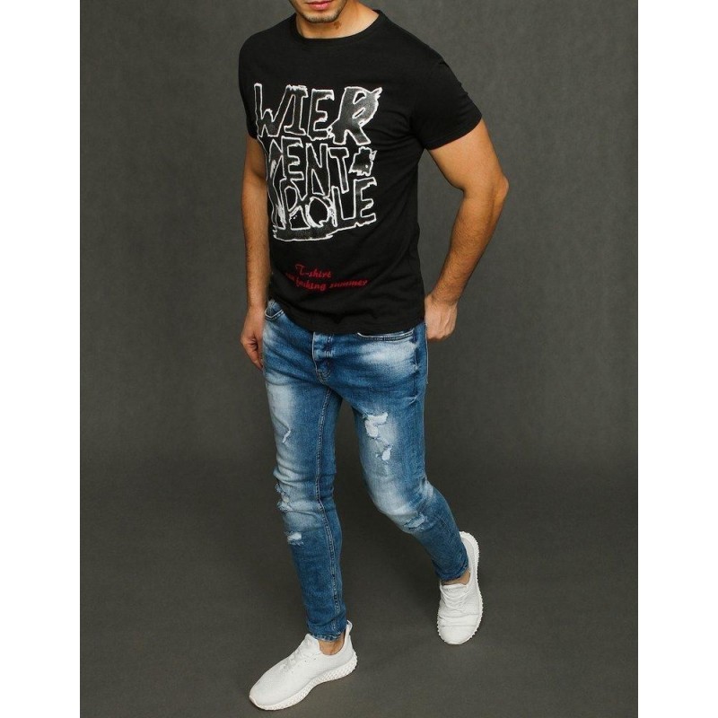 Pánske tričko s potlačou RX3888 - čierne