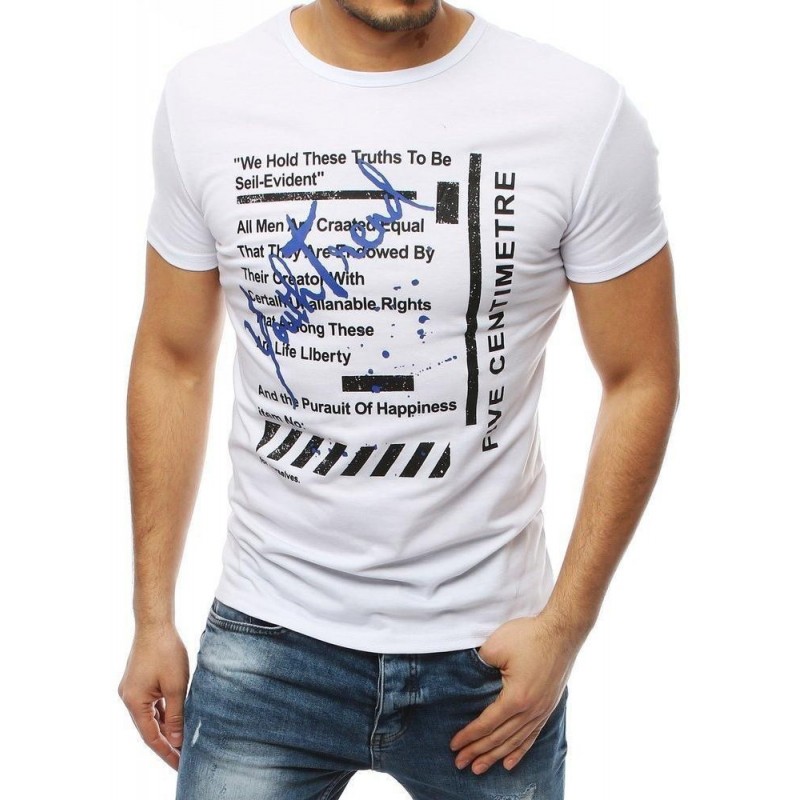 Tričko s potlačou pre mužov RX3889 - biele
