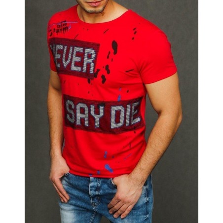 Pánske červené tričko s potlačou RX3901