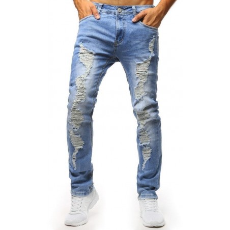 Pánske jeansy s výraznými dierami (ux1302)