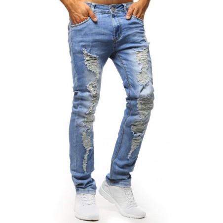 Pánske jeansy s výraznými dierami (ux1302)