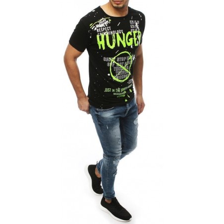 Pánske tričko s výraznou potlačou RX4036 - čierne