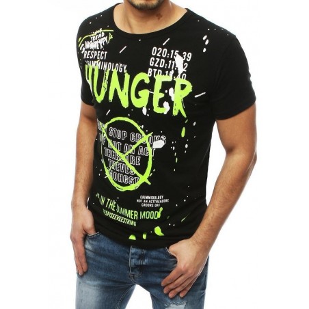 Pánske tričko s výraznou potlačou RX4036 - čierne