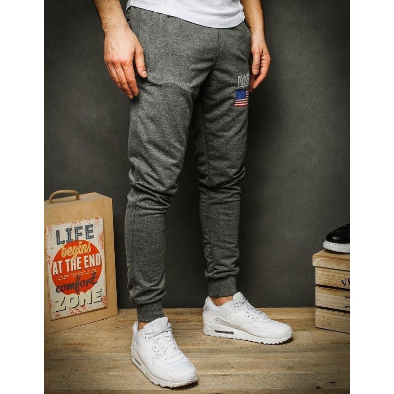 Tmavosivé pánske jogger tepláky UX2408