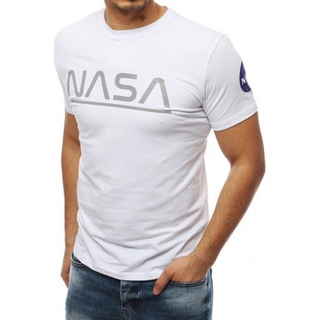 Biele pánske tričko s potlačou NASA RX4084