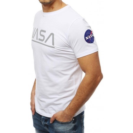 Biele pánske tričko s potlačou NASA RX4084