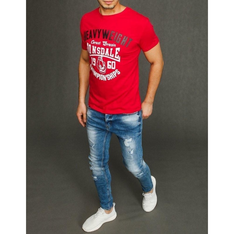 Tričko s krátkym rukávom pre pánov RX3896 - červené