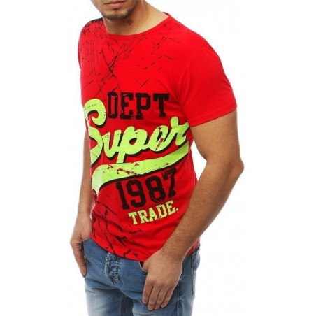 Pánske červené tričko s potlačou RX3962