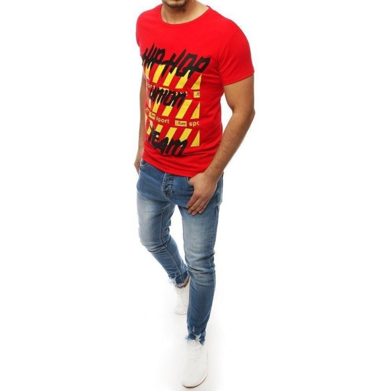 Tričko s potlačou pre mužov RX3966 - červené