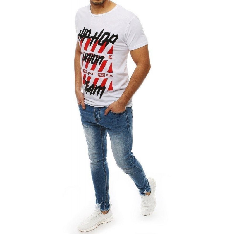 Tričko s potlačou pre mužov RX3967 - biele