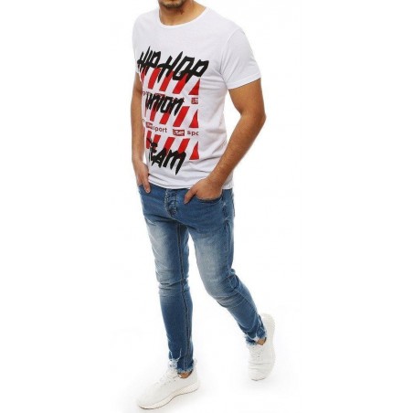 Tričko s potlačou pre mužov RX3967 - biele