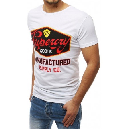 Biele tričko s potlačou pre pánov RX3971