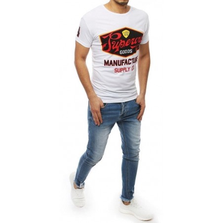 Biele tričko s potlačou pre pánov RX3971
