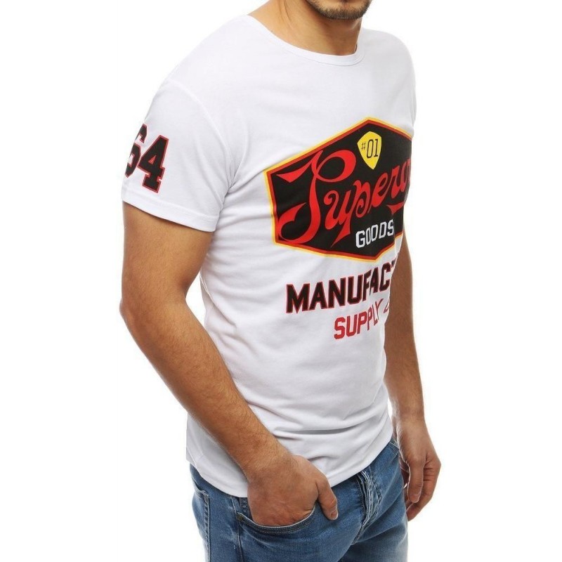 Biele tričko s potlačou pre pánov RX3971