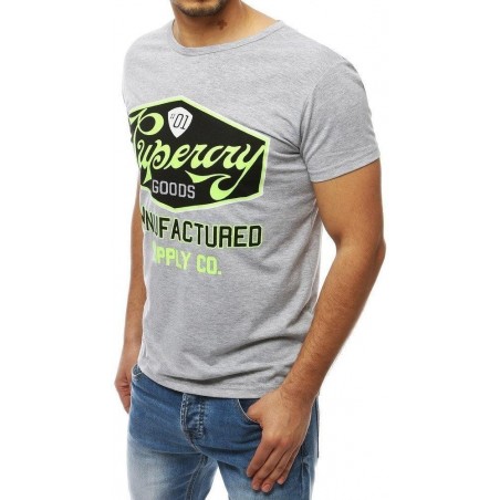 Sivé tričko s potlačou pre pánov RX3972