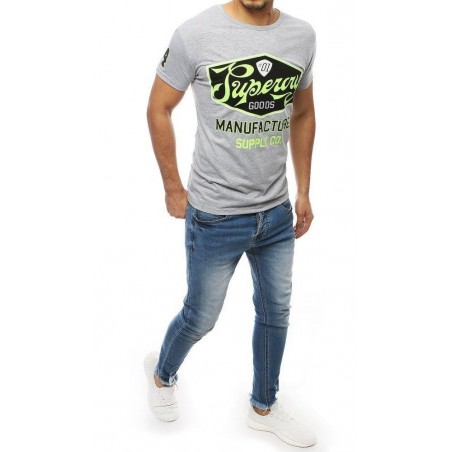 Sivé tričko s potlačou pre pánov RX3972