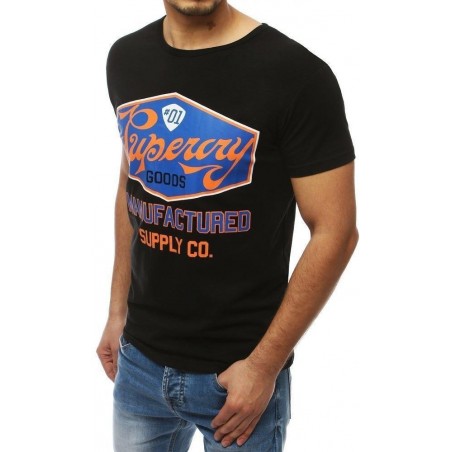 Čierne tričko s potlačou pre pánov RX3973