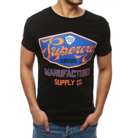 Čierne tričko s potlačou pre pánov RX3973