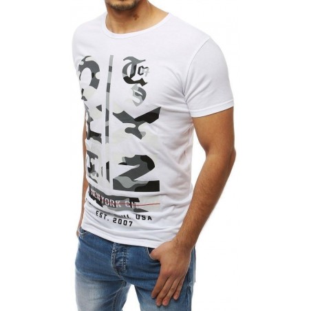 Pánske tričko s potlačou RX3977 - biele