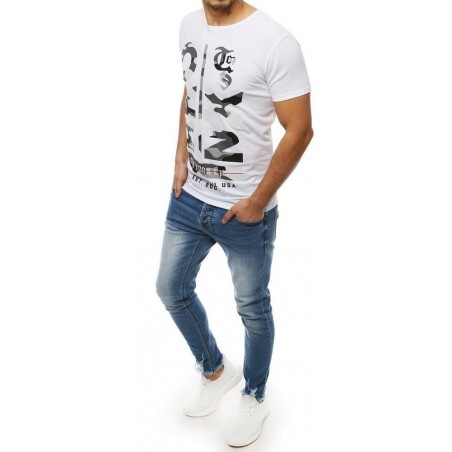 Pánske tričko s potlačou RX3977 - biele