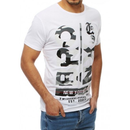 Pánske tričko s potlačou RX3977 - biele