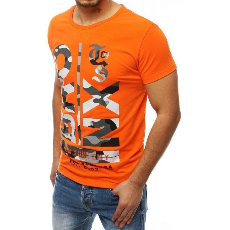 Pánske tričko s potlačou RX3978 - oranžové