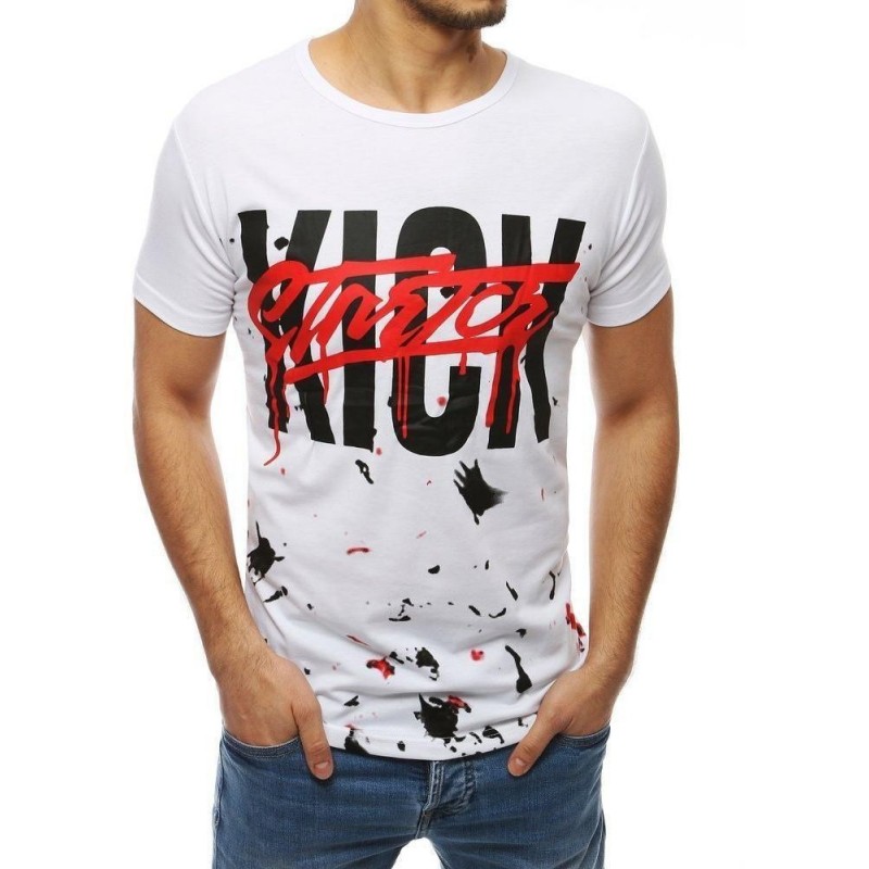 Biele tričko pre pánov s potlačou RX3980