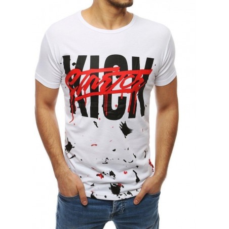Biele tričko pre pánov s potlačou RX3980