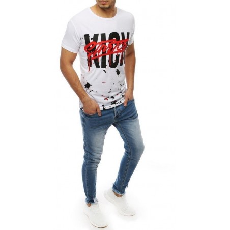 Biele tričko pre pánov s potlačou RX3980