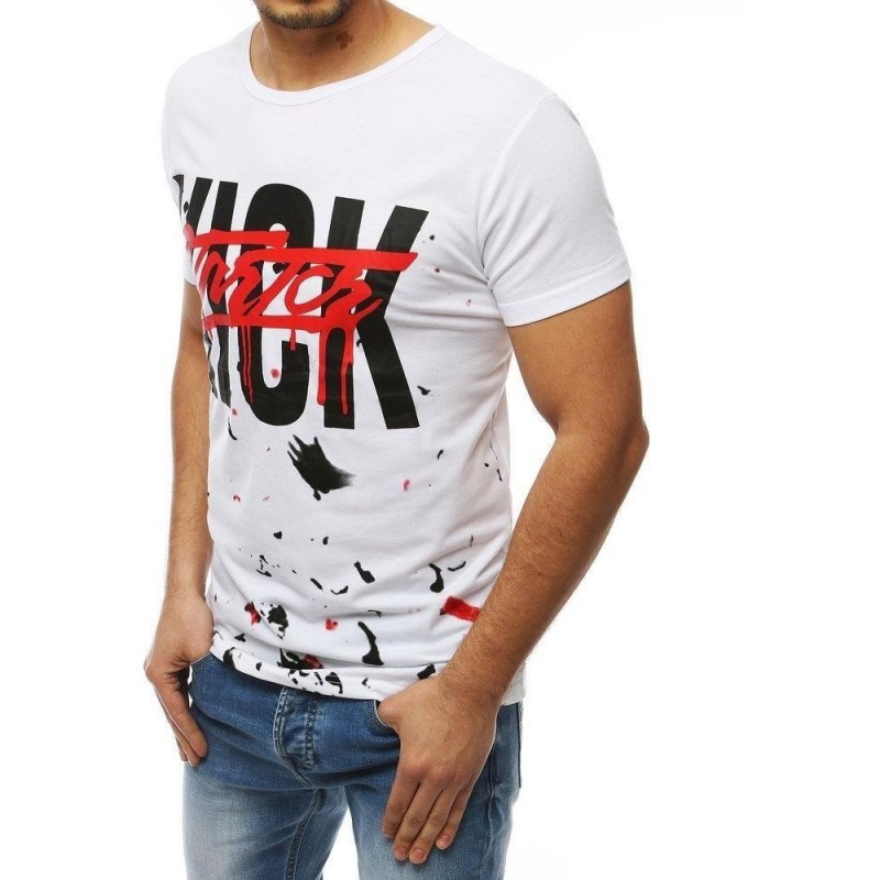 Biele tričko pre pánov s potlačou RX3980