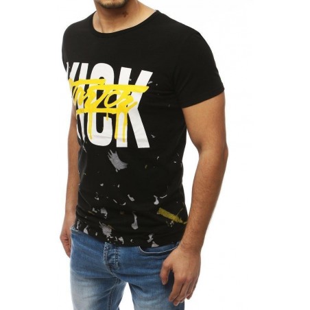 Čierne tričko pre pánov s potlačou RX3982