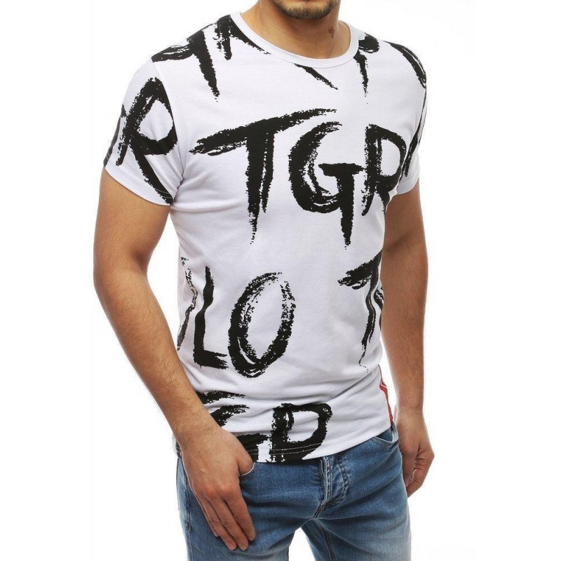 Pánske biele tričko s potlačou RX3998