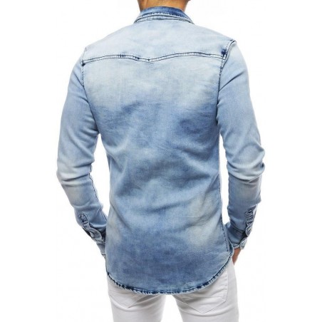Modrá rifľová pánska košeľa DX1839