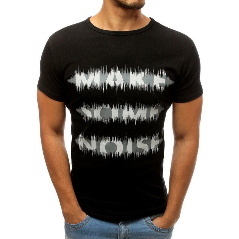 Pánske čierne tričko s potlačou RX3811