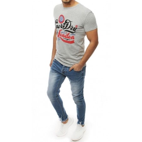 Pánske tričko s potlačou RX3905 - svetlosivé