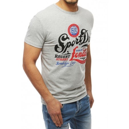 Pánske tričko s potlačou RX3905 - svetlosivé