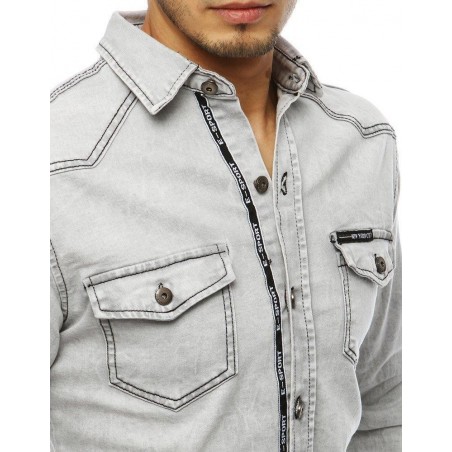 Pánska sivá rifľová košeľa DX1846
