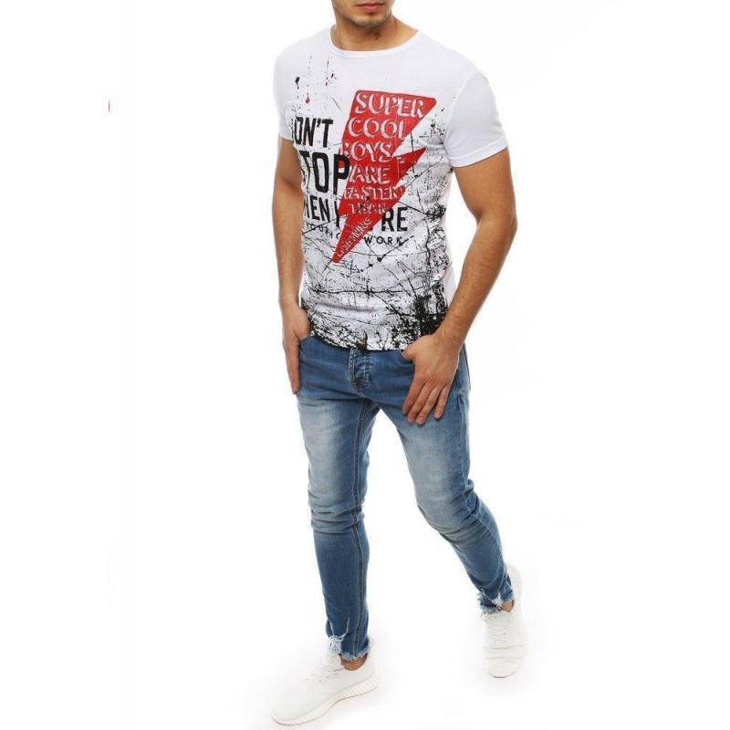 Tričko pre pánov s potlačou RX4022 - biele