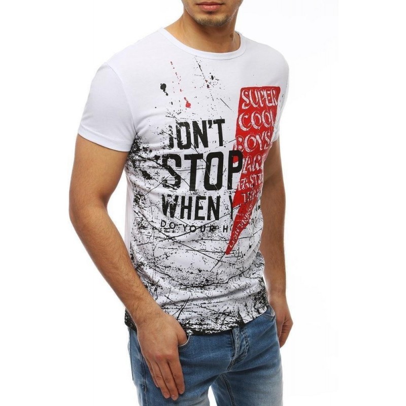 Tričko pre pánov s potlačou RX4022 - biele