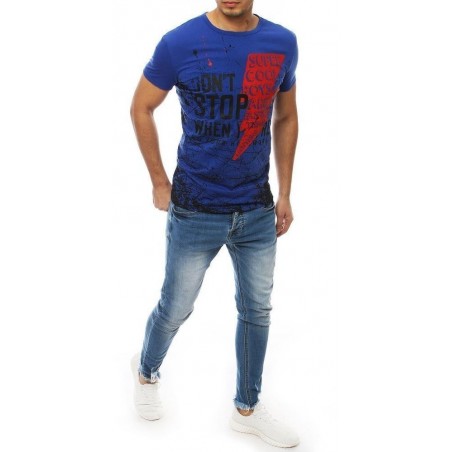 Tričko pre pánov s potlačou RX4023 - modré