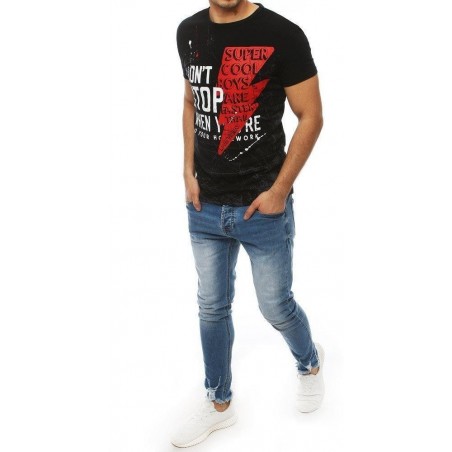 Tričko pre pánov s potlačou RX4024 - čierne