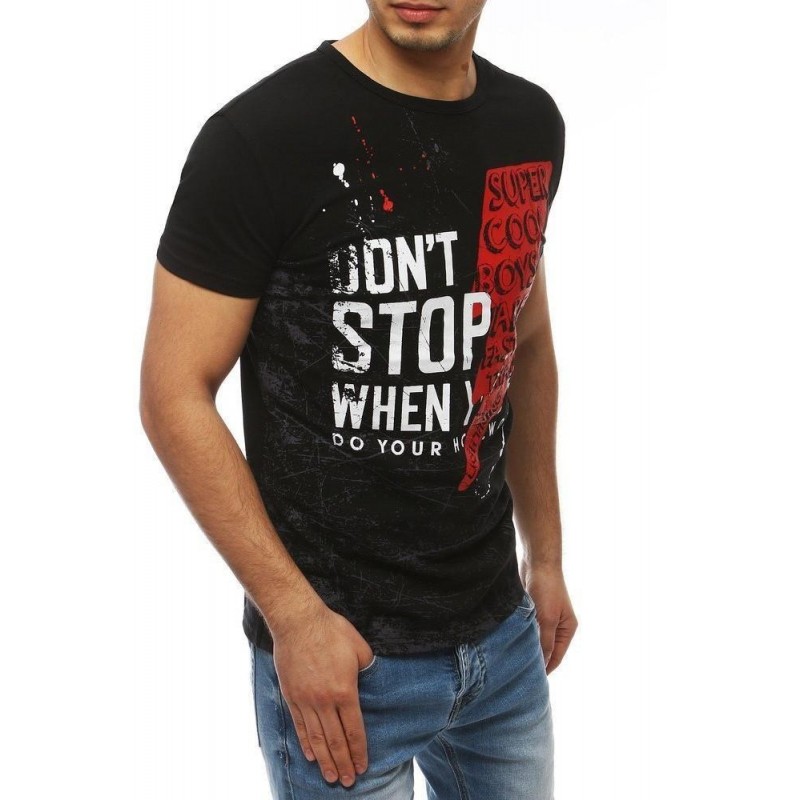 Tričko pre pánov s potlačou RX4024 - čierne