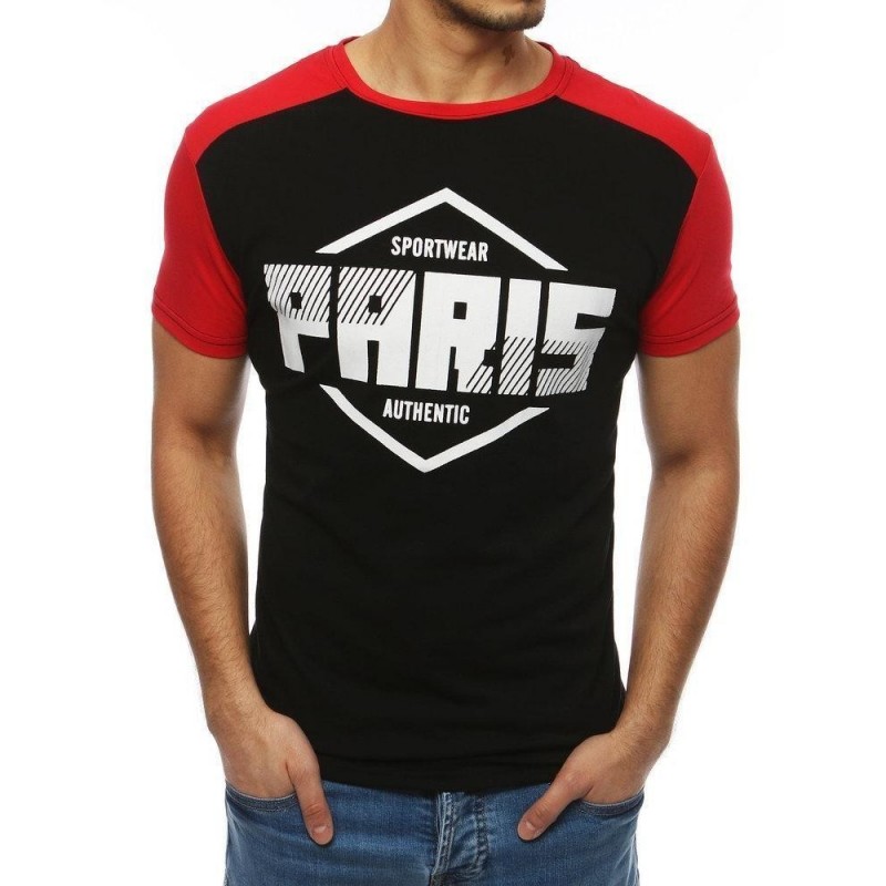 Pánske čierne tričko s potlačou RX4066