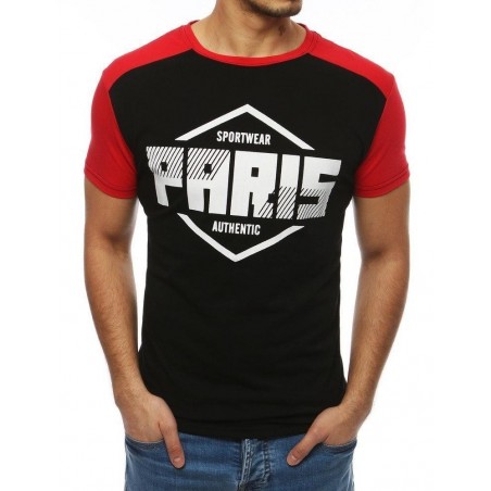 Pánske čierne tričko s potlačou RX4066